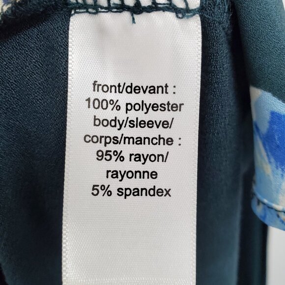 Maurices Chiffon Blouse Womens Size 2XL Teal Floral Long Sleeve Boho Fairy NWT - Picture 12 of 15